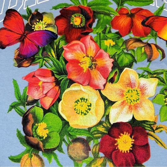 PacSun Dreamers of Hope and Justice Butterfly Floral T-shirt Blue Size Medium - Picture 8 of 10